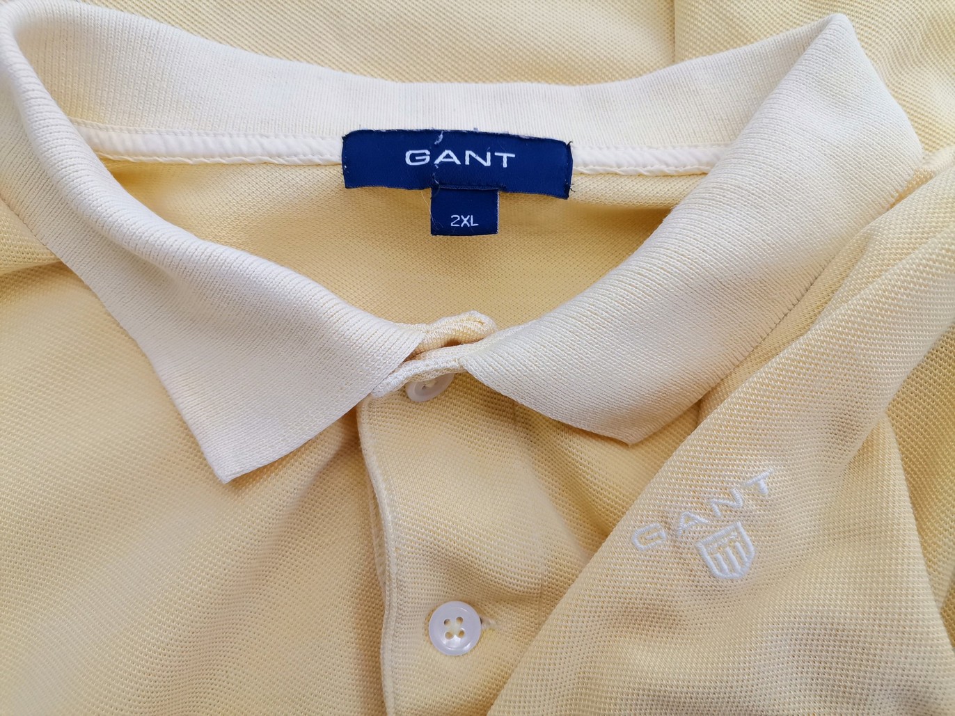 Gant Stl 2XL Färg Gul Krage Herr Polo Kortärmad Material Bomull 100%