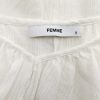 Femme Stl S Färg Vit V-ringning Tunika blus ärm 3/4 Material Bomull 100%