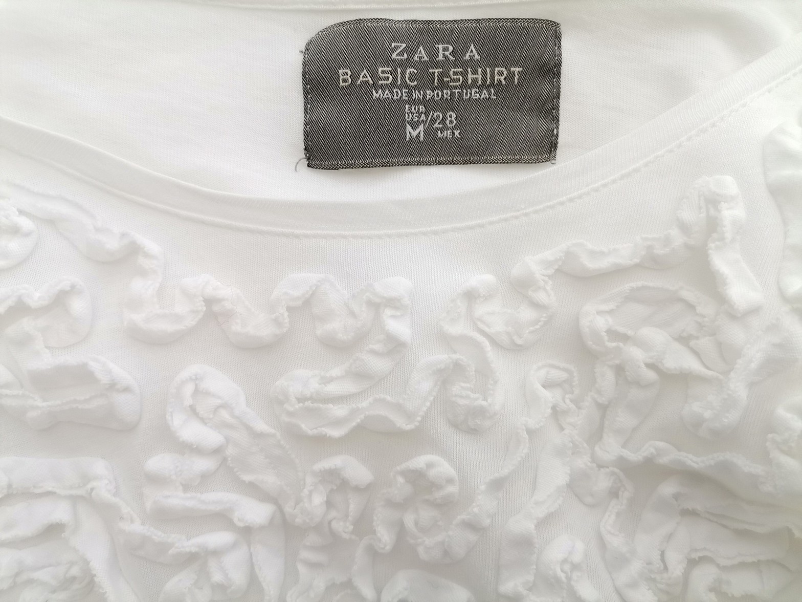 Zara Stl M Färg Vit Rund urringning Blus Långärmad Material Bomull 100%