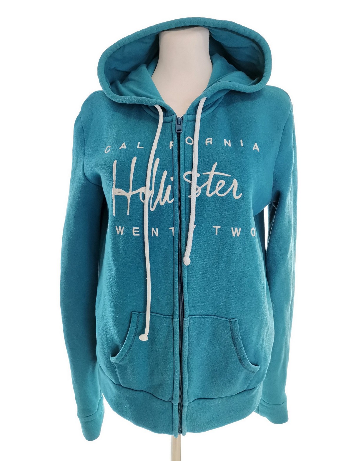 Hollister Stl M Färg Blå Sweatshirt med Dragkedja Långärmad Material Bomull