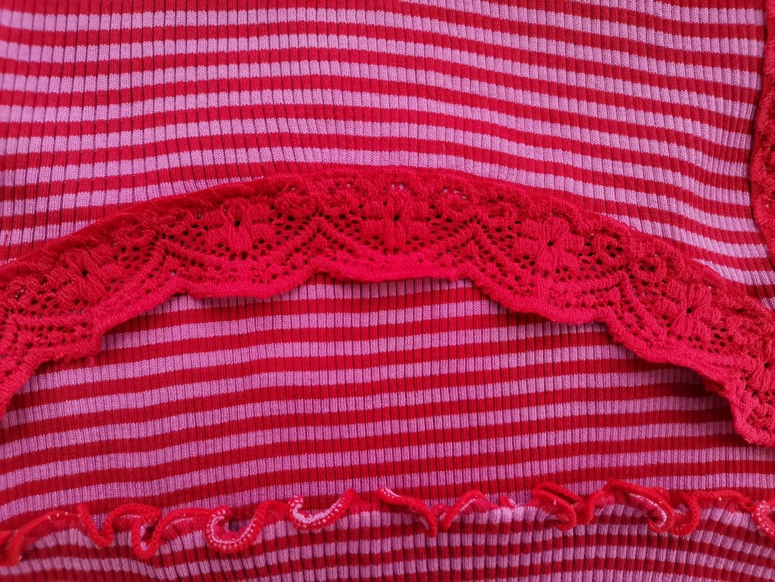 Rosemunde Stl 34/36 Färg Rosa Ränder Rund urringning Blus Ärmlös