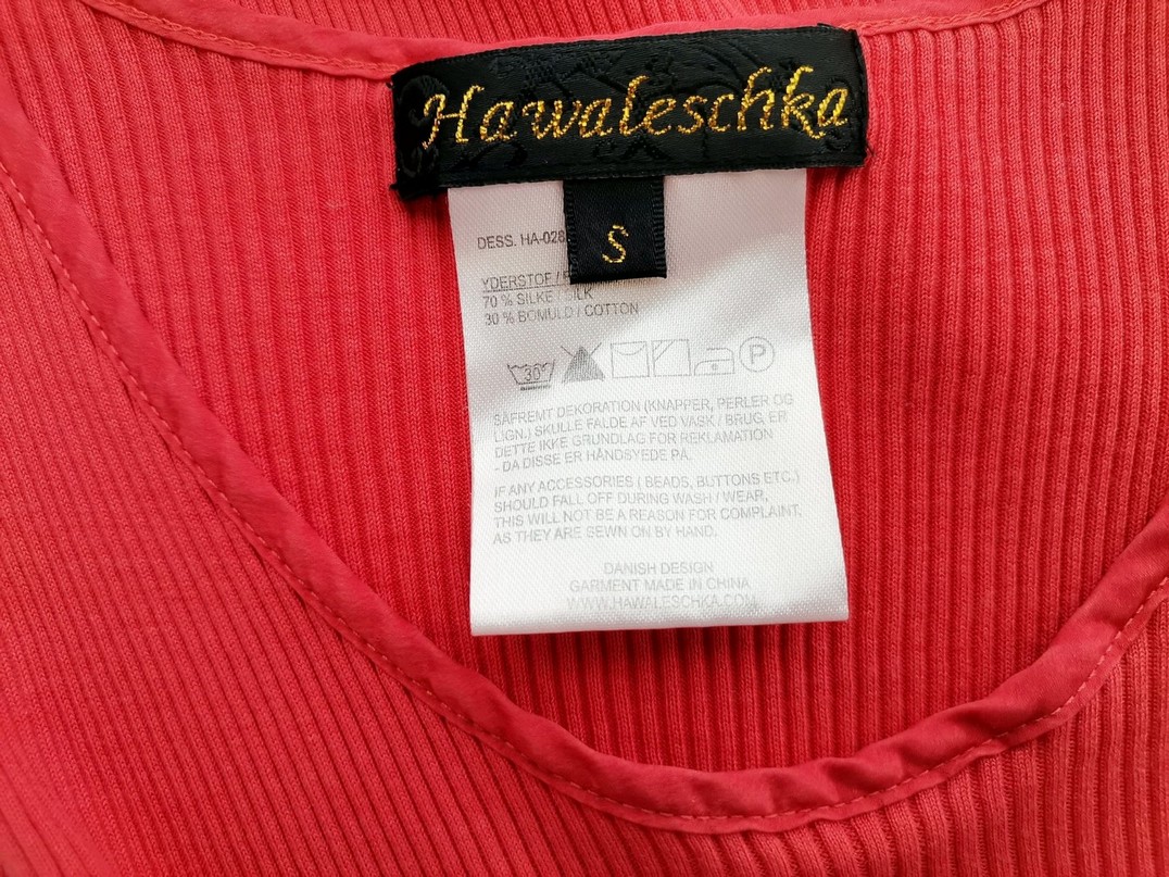 Hawaleschka Stl S Färg Orange Rund urringning Blus Ärmlös Material Siden