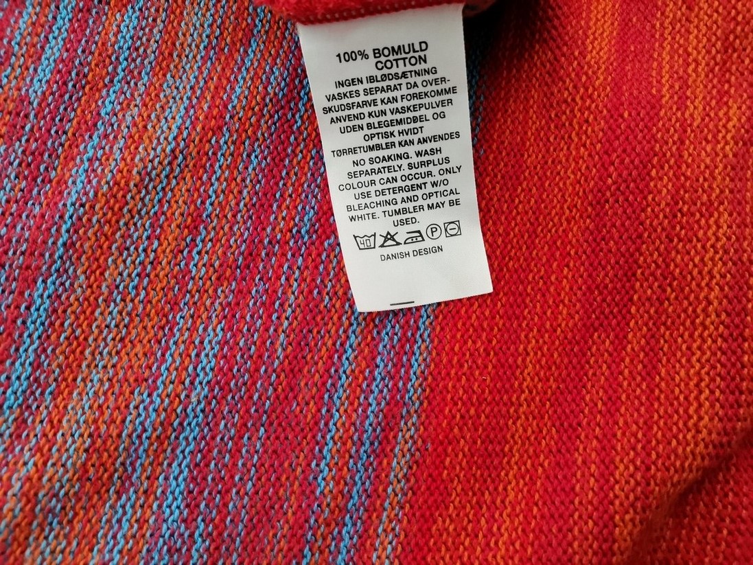 Uno Stl ONE SIZE (42/44) Färg Orange V-ringning Poncho-tröja ärm 3/4 Material Bomull 100% Finstickat