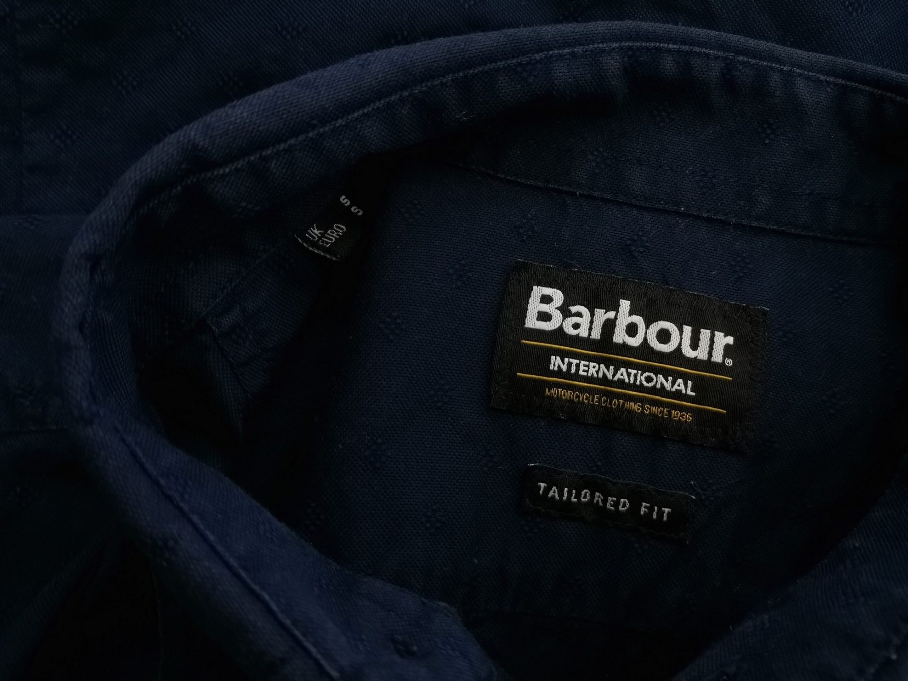 BARBOUR Stl S Färg Marinblå Krage Herr skjorta, casual Långärmad Material Bomull 100%