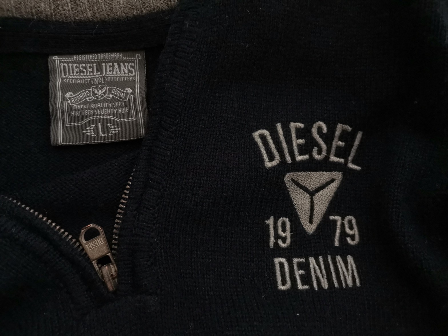 Diesel Stl L Färg Marinblå Herr Tröja Långärmad Material Akryl