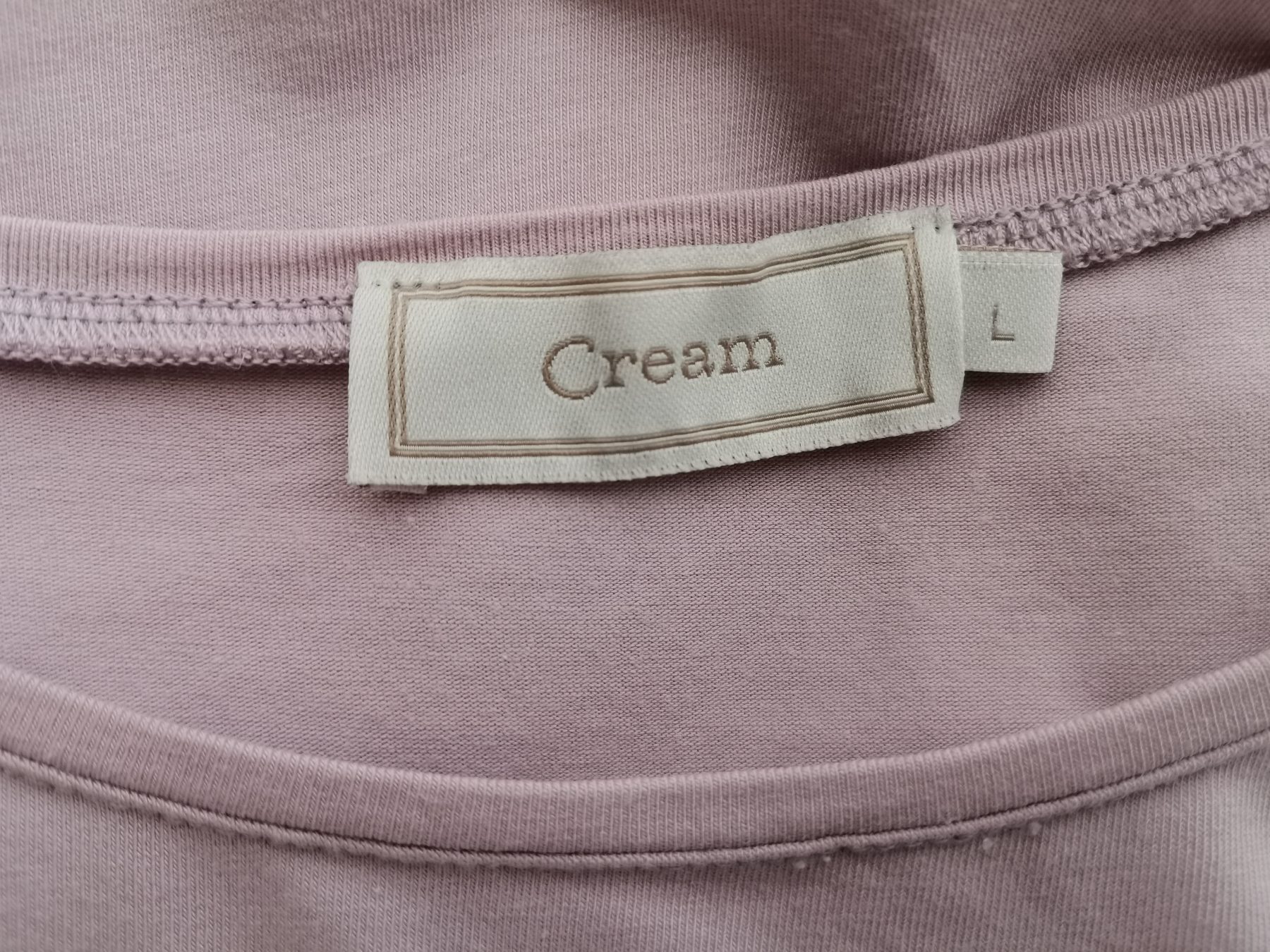 Cream Stl L Färg Lavendel Rund urringning Blus Långärmad Material Modal