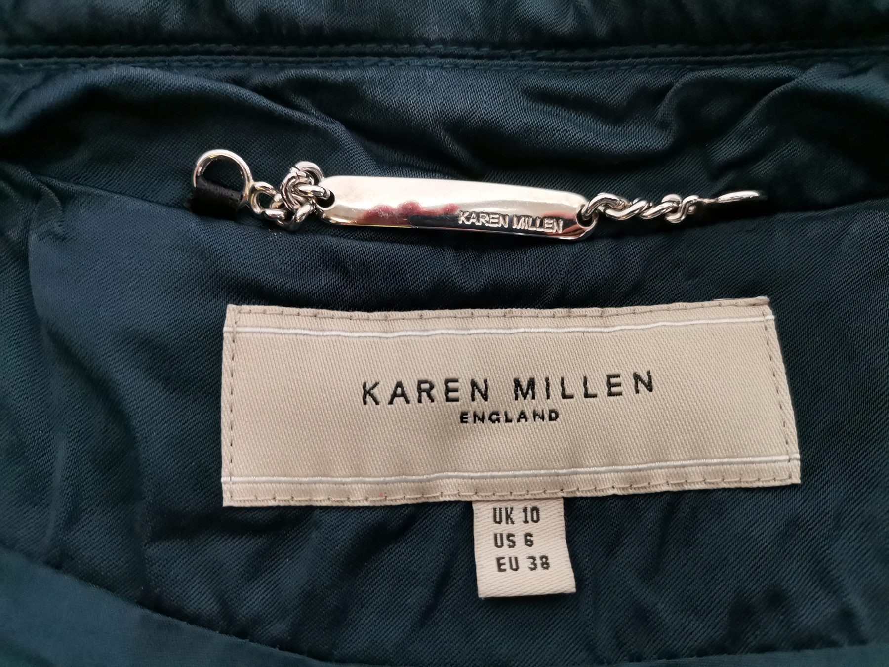 Karen MILLEN Stl 10 (38) Färg Turkos Krage Kavaj med knappar Långärmad Material Viskos