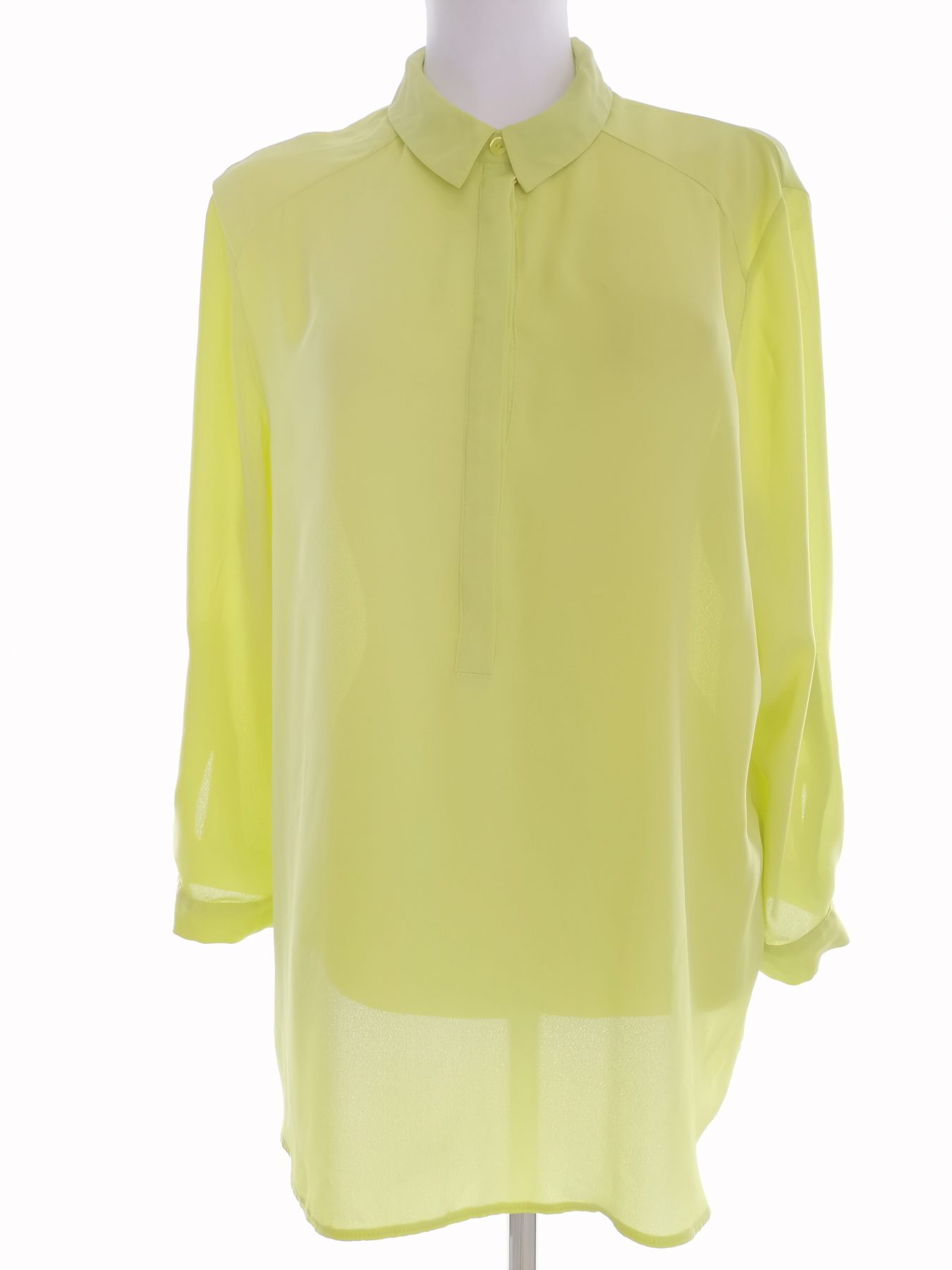 Dorothy perkins Stl 10 (42) Färg Limegrön Krage Popover Blus Knappar ärm 3/4