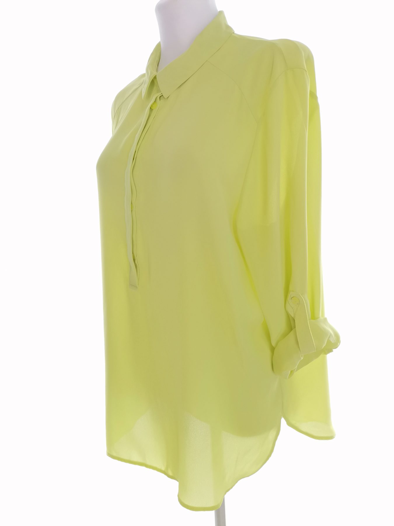 Dorothy perkins Stl 10 (42) Färg Limegrön Krage Popover Blus Knappar ärm 3/4