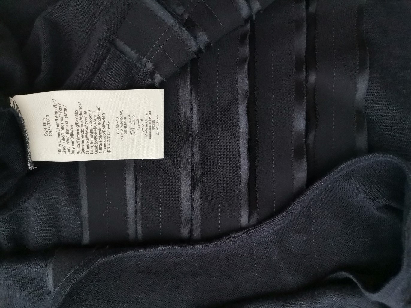 IN WEAR Stl S Färg Marinblå Ränder Rund urringning Blus Kortärmad Material Lin 100%