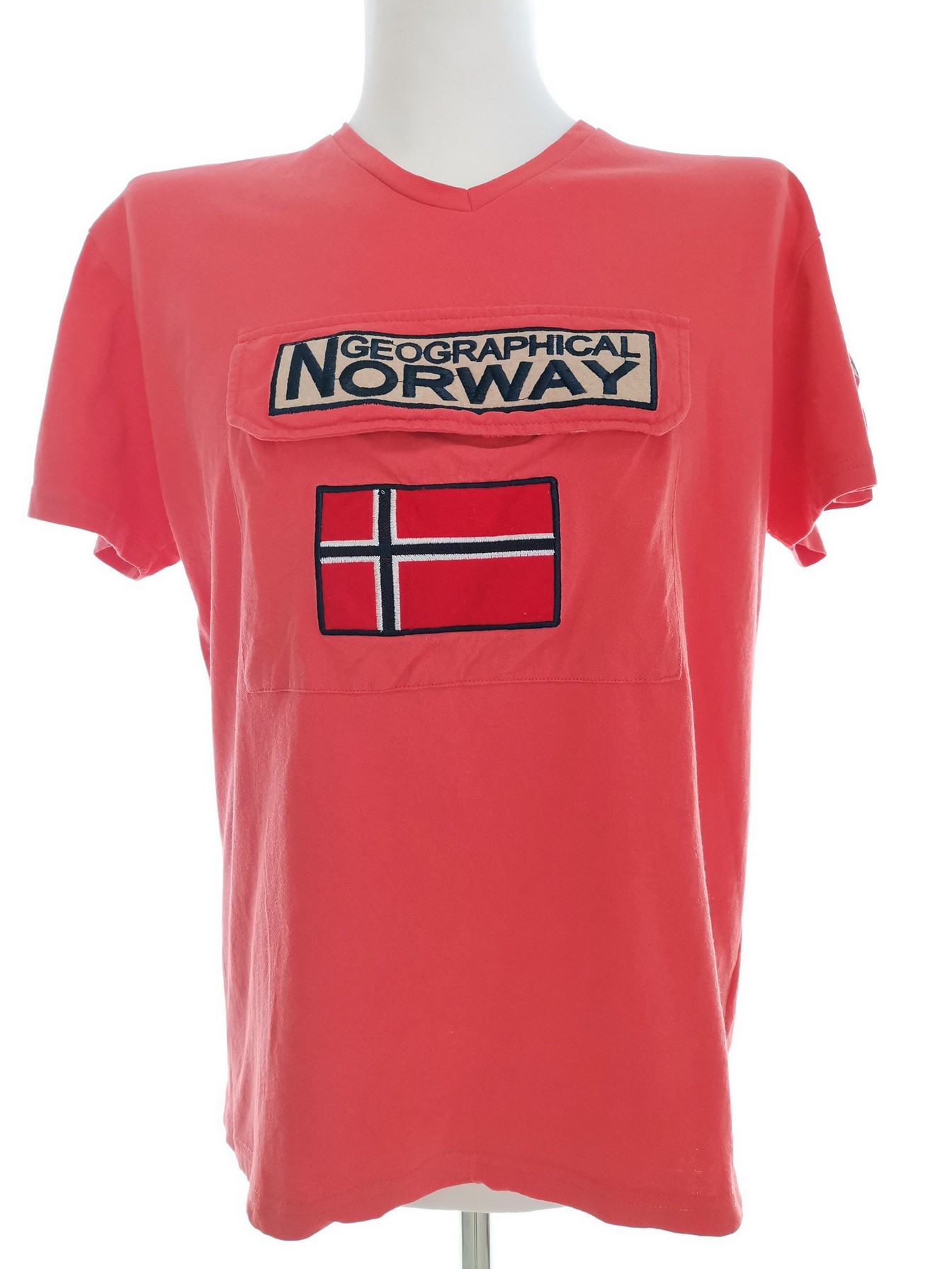 Geographical Norway Stl XXL Färg Orange Herr T-shirt Kortärmad Material Bomull 100%