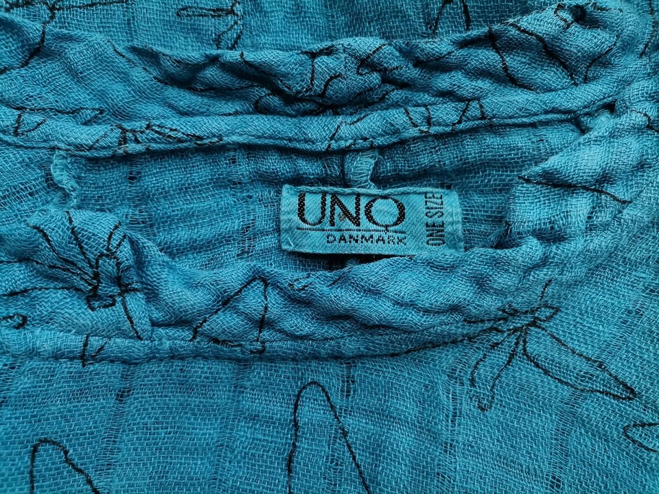 Uno Stl ONE SIZE (42/44) Färg Blå Båtringning Tunika blus ärm 3/4 Material Lin 100%