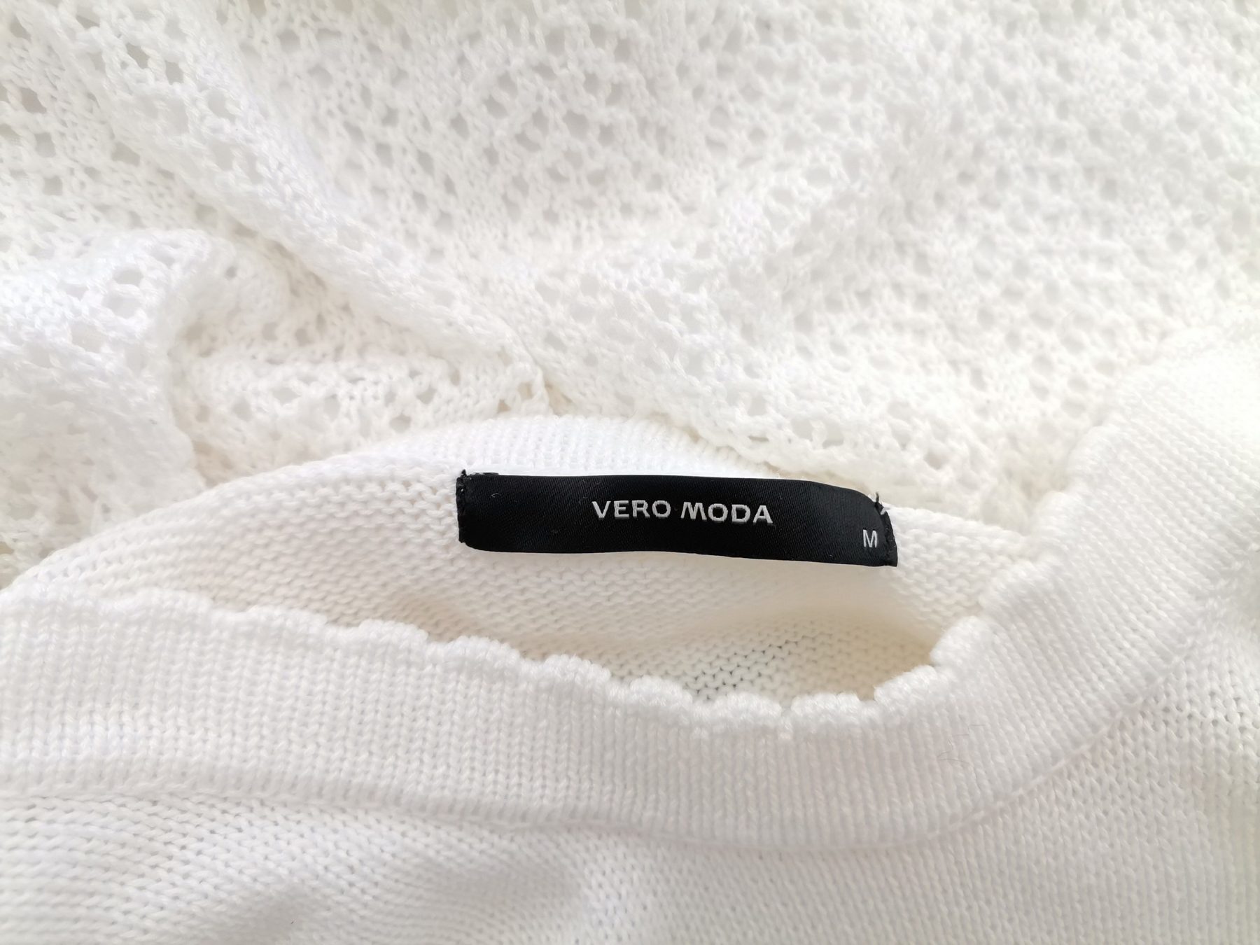 Vero moda Stl M Färg Vit Rund urringning Maxi Klänning Kortärmad Lång Material Bomull