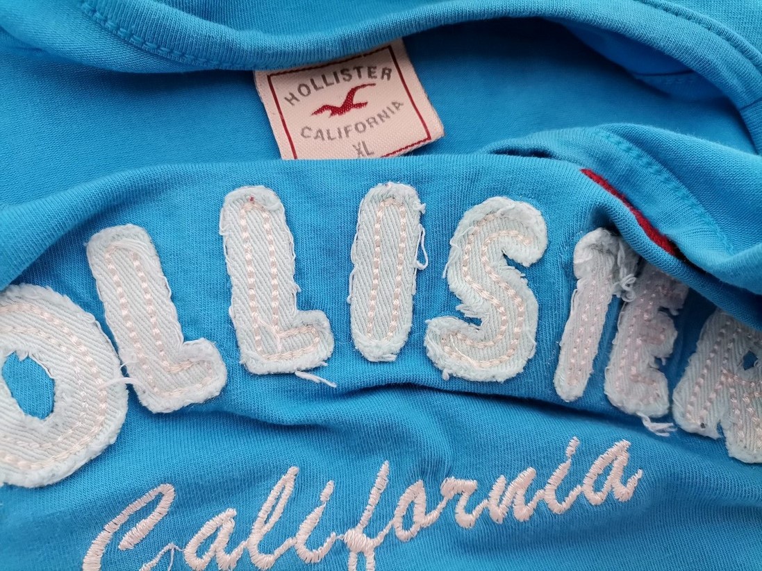 Hollister Stl XL Färg Blå Rund urringning Blus Ärmlös Material Bomull 100%