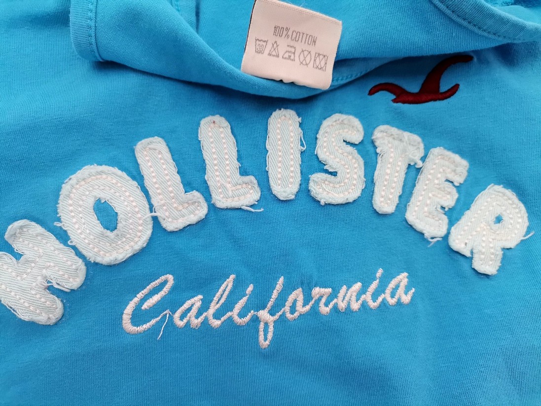 Hollister Stl XL Färg Blå Rund urringning Blus Ärmlös Material Bomull 100%