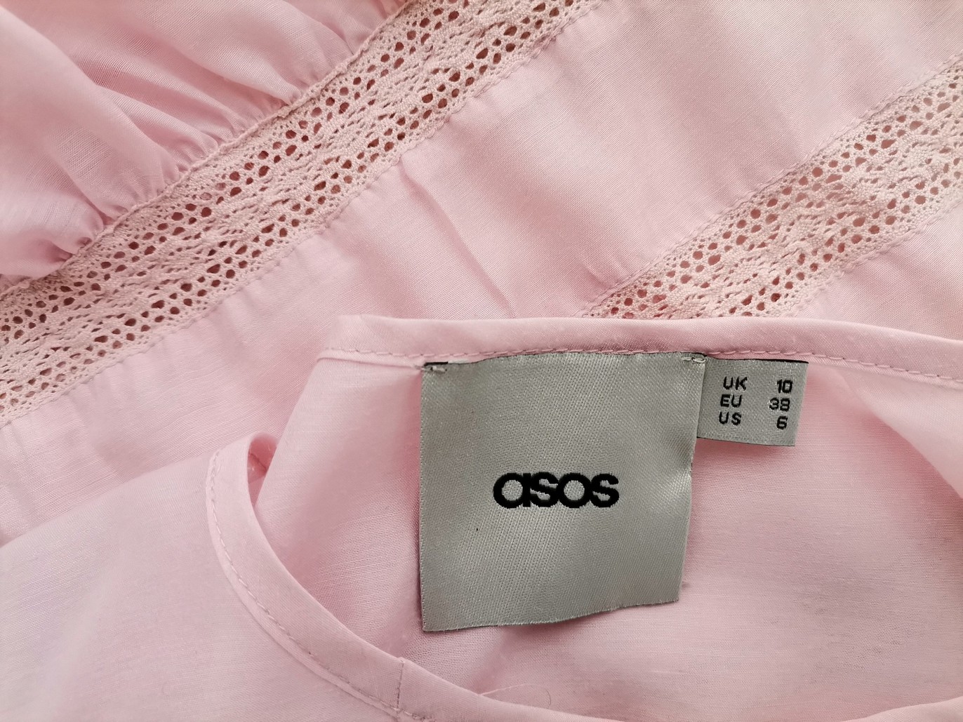 ASOS Stl 10 (38) Färg Rosa Ränder U-ringning Tunika blus Ärmlös