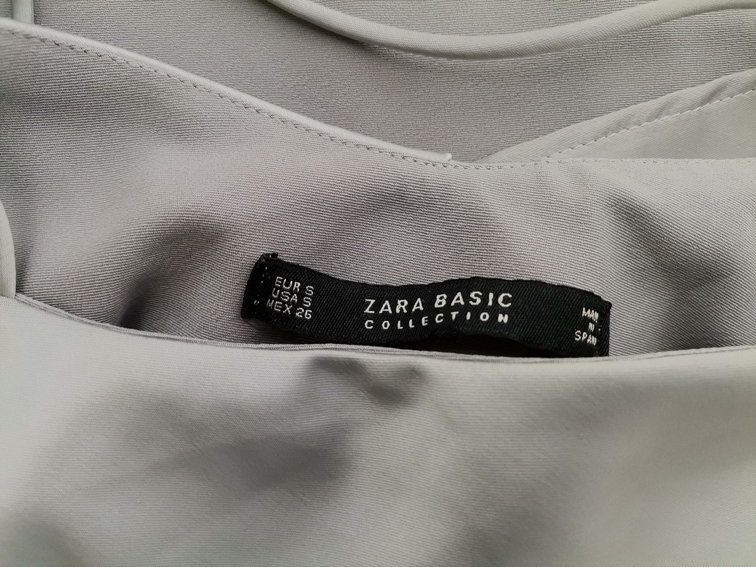 ZARA BASIC Stl S Färg Silver Kvadratisk urringning Blus Ärmlös