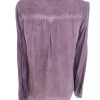 Esprit Stl 36 Färg Lila Split Crew Neck Popover Blus Knappar Långärmad Material Viskos 100%