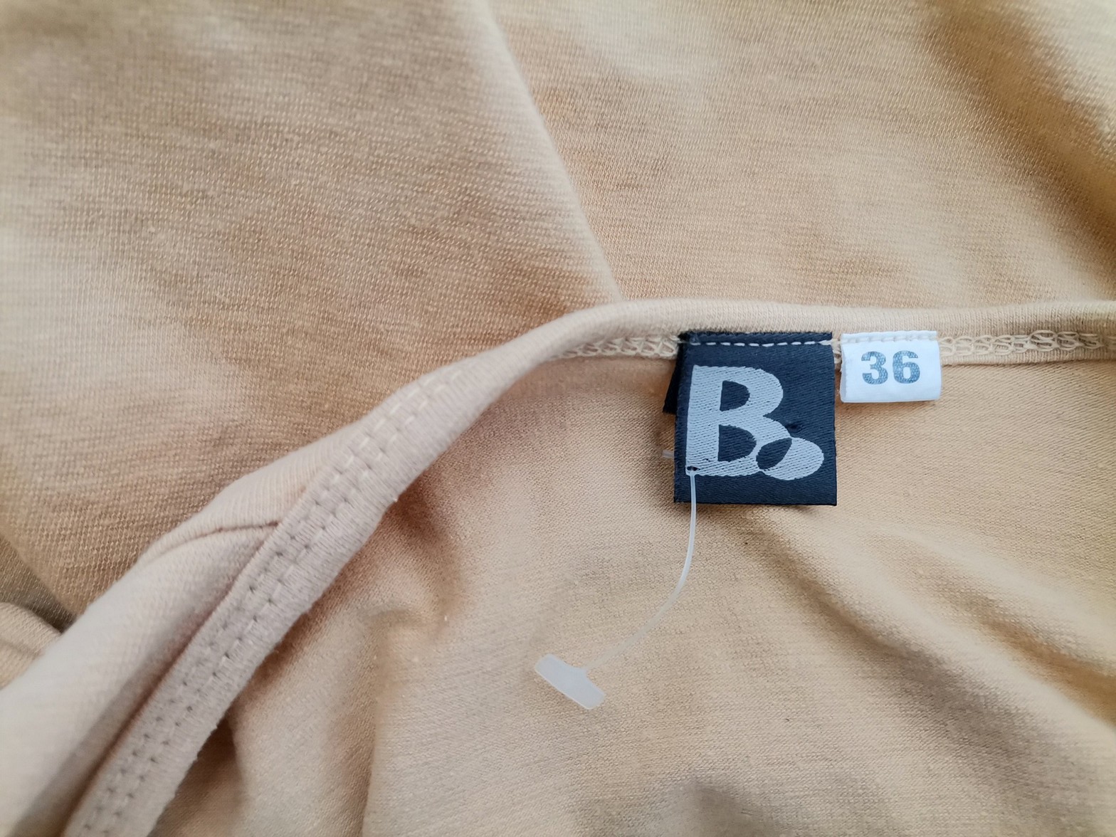 B Vintage Stl 36 Färg Beige V-ringning Omlott Blus Långärmad Material Bomull