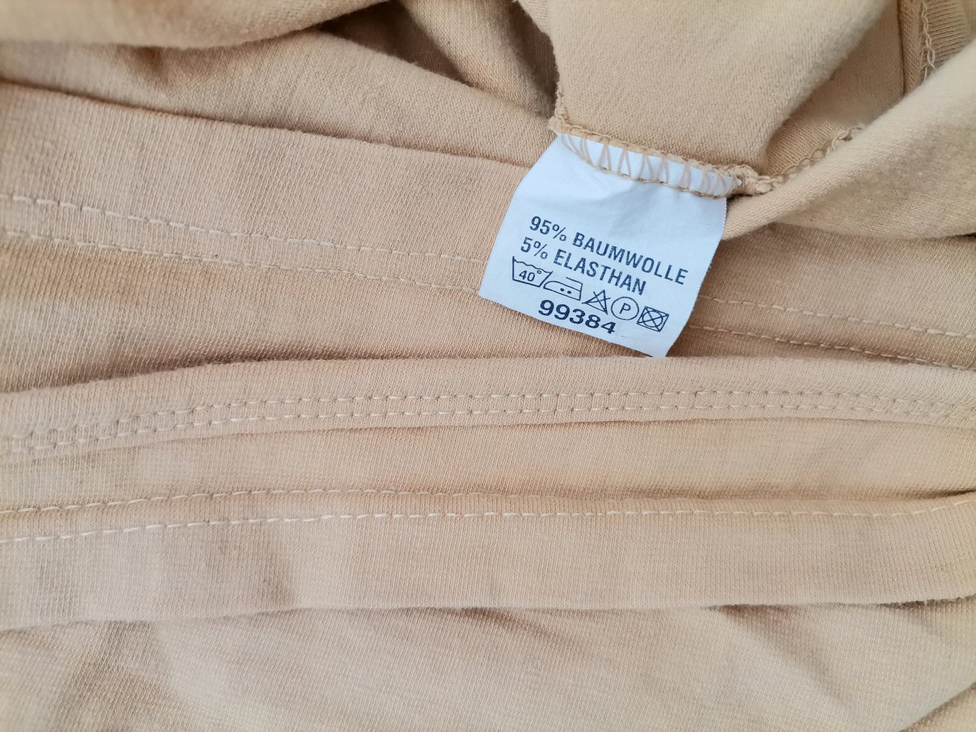 B Vintage Stl 36 Färg Beige V-ringning Omlott Blus Långärmad Material Bomull