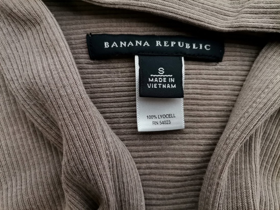 Banana Republic Stl S Färg Brun V-ringning Draperad öppen kofta Långärmad Material Lyocell 100% Finstickat