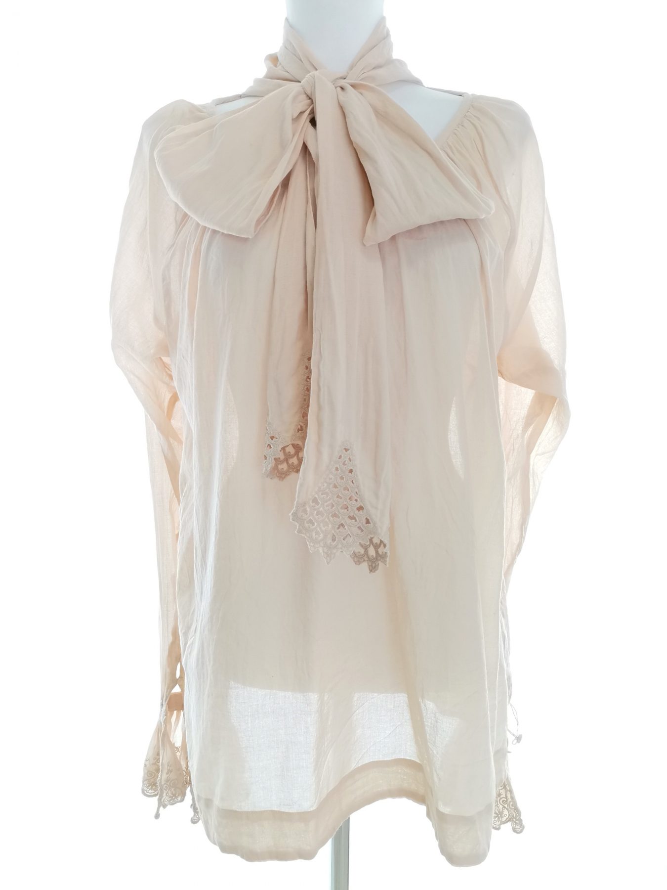 Hunkydory Stl S Färg Beige Halter Tunika blus Långärmad Material Bomull 100%