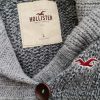 Hollister Stl L Färg Grå Krage Knäppt kofta Långärmad Material Ull Grovstickat