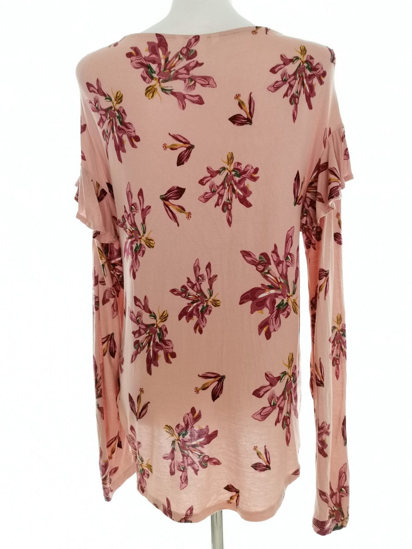 H&m Stl M Färg Pudrig Rosa Båtringning Tunika blus Långärmad Material Viskos 100%