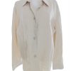 Liz Claiborne Stl XL Färg Beige Krage Knäppt Tunika Blus Långärmad Material Lin 100%