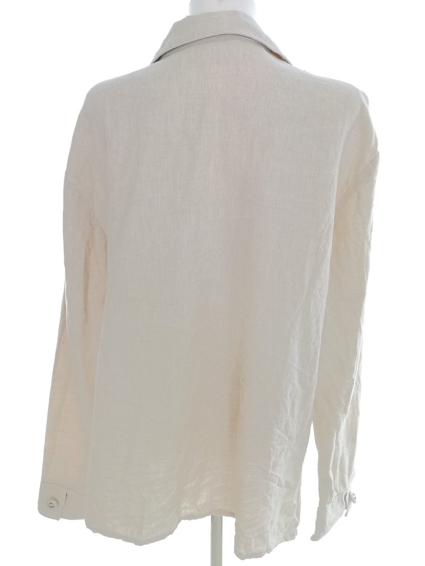 Liz Claiborne Stl XL Färg Beige Krage Knäppt Tunika Blus Långärmad Material Lin 100%