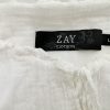 Zay Stl L Färg Vit Keyhole Crew Neck Mini Klänning ärm 3/4 Kort Material Bomull 100%