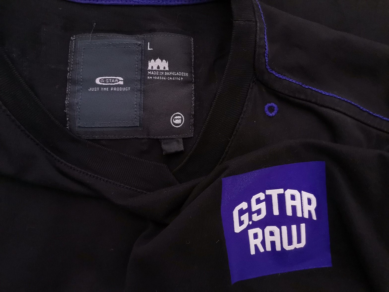 G-Star Raw Stl L Färg Svart Herr T-shirt Kortärmad Material Bomull 100%