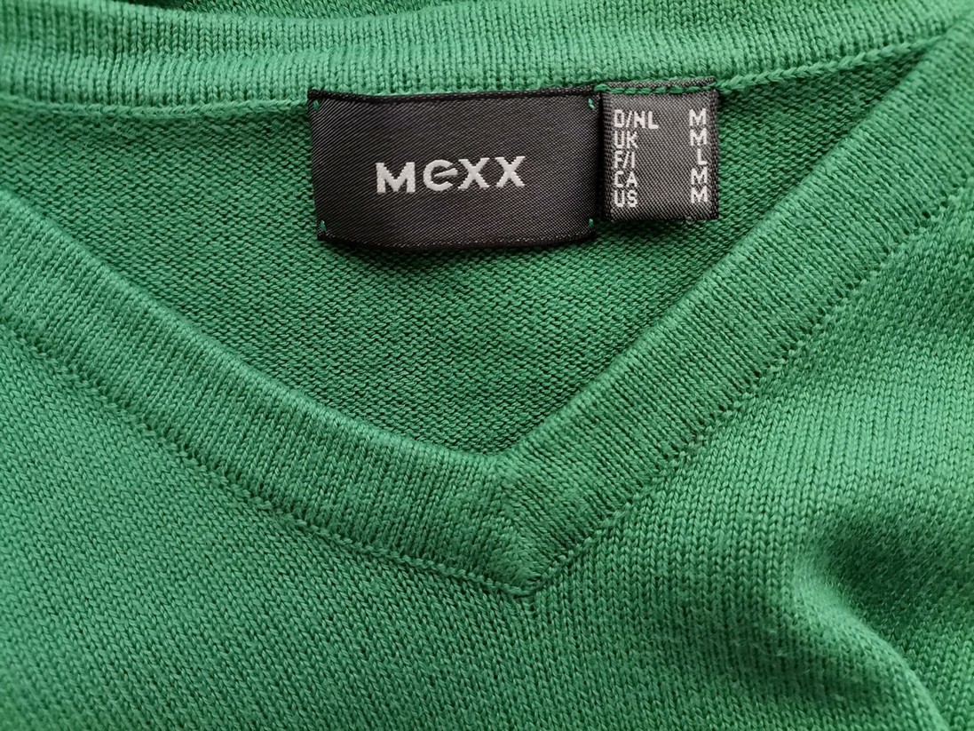 Mexx Stl M Färg Grön V-ringning Tröja Långärmad Material Bomull 100% Finstickat