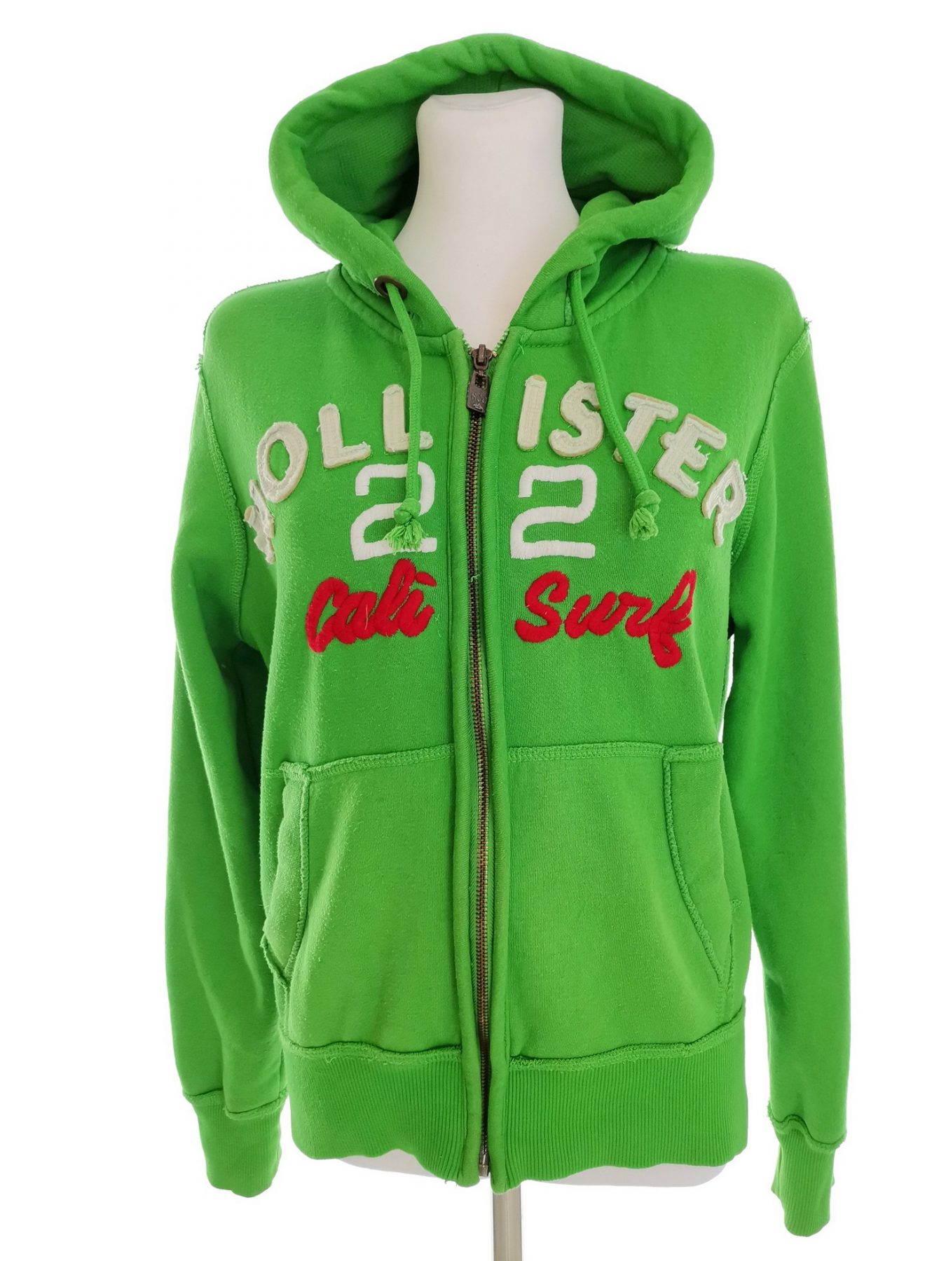 Hollister Stl S Färg Grön Sweatshirt med Dragkedja Långärmad Material Bomull