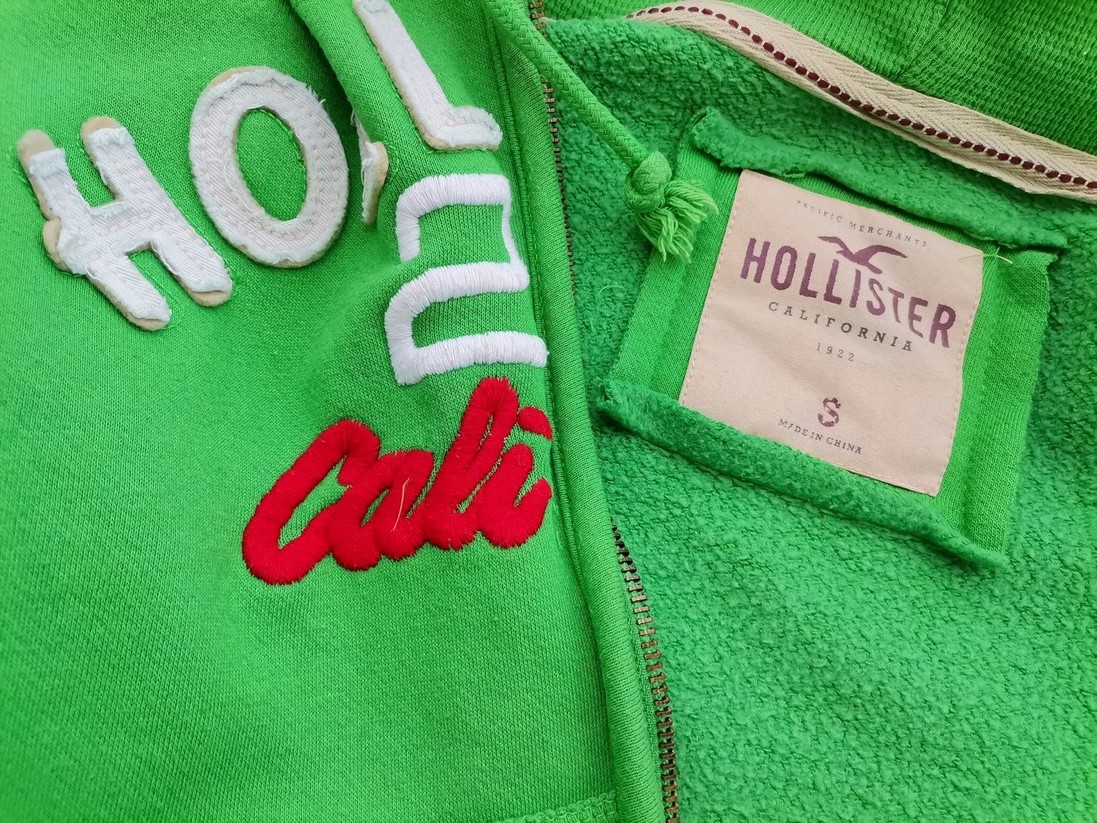 Hollister Stl S Färg Grön Sweatshirt med Dragkedja Långärmad Material Bomull