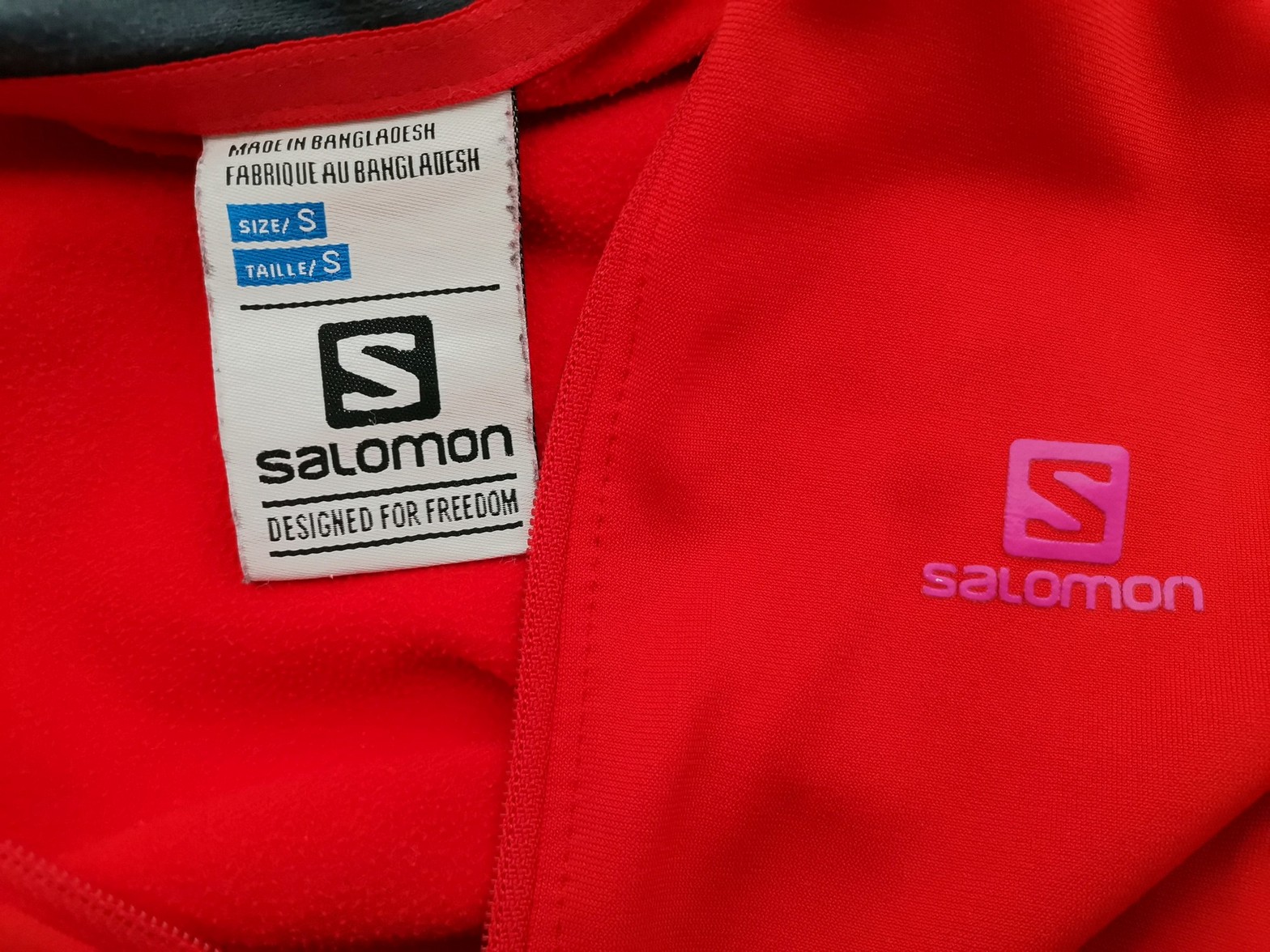 SALOMON Stl S Färg Röd Sweatshirt med Dragkedja Långärmad