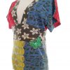 DESIGUAL Stl M Färg Färgglad V-ringning Blus Kortärmad Material Bomull 100%