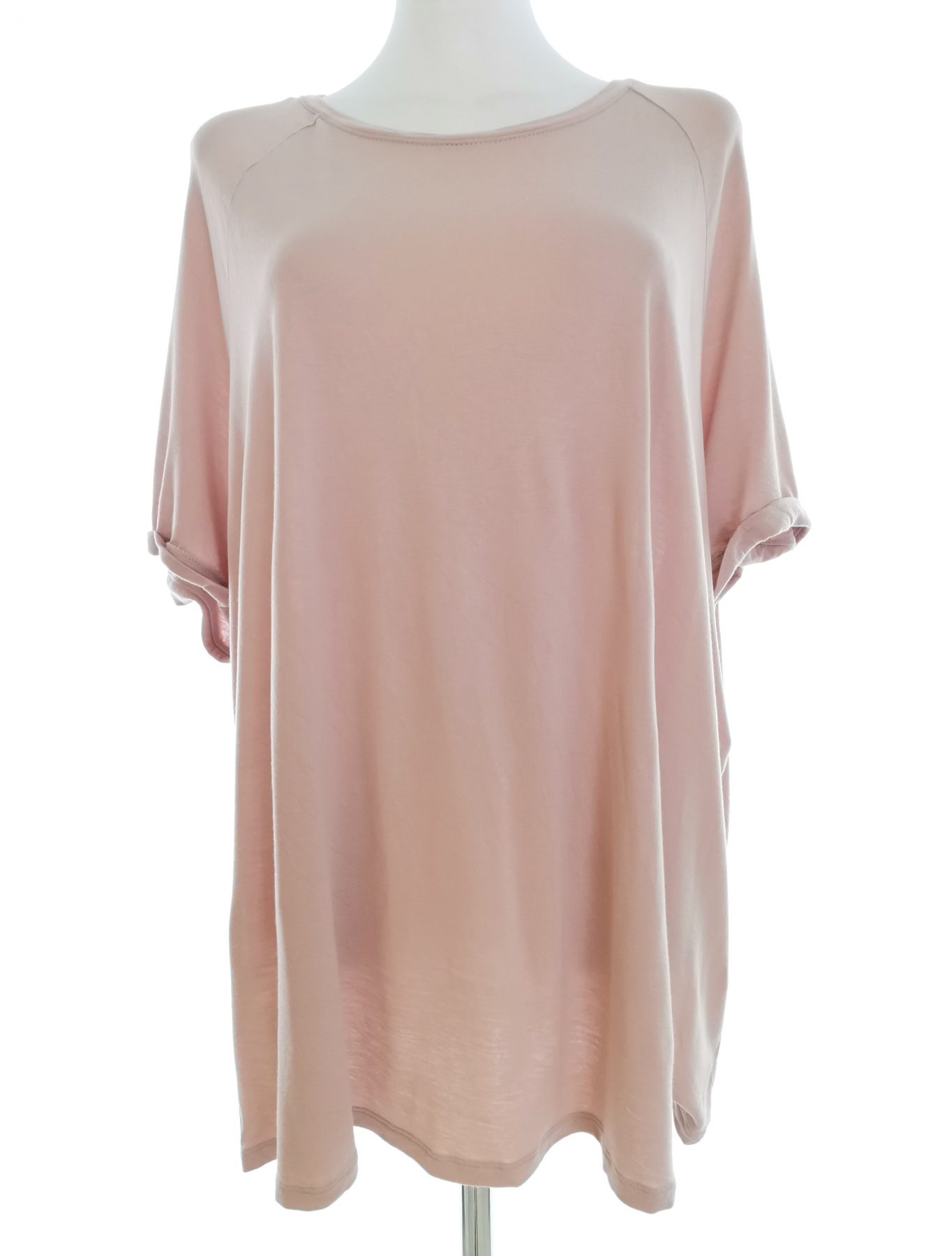 H&m Stl 3XL Färg Pudrig Rosa Rund urringning Tunika blus Kortärmad Material Viskos 100%