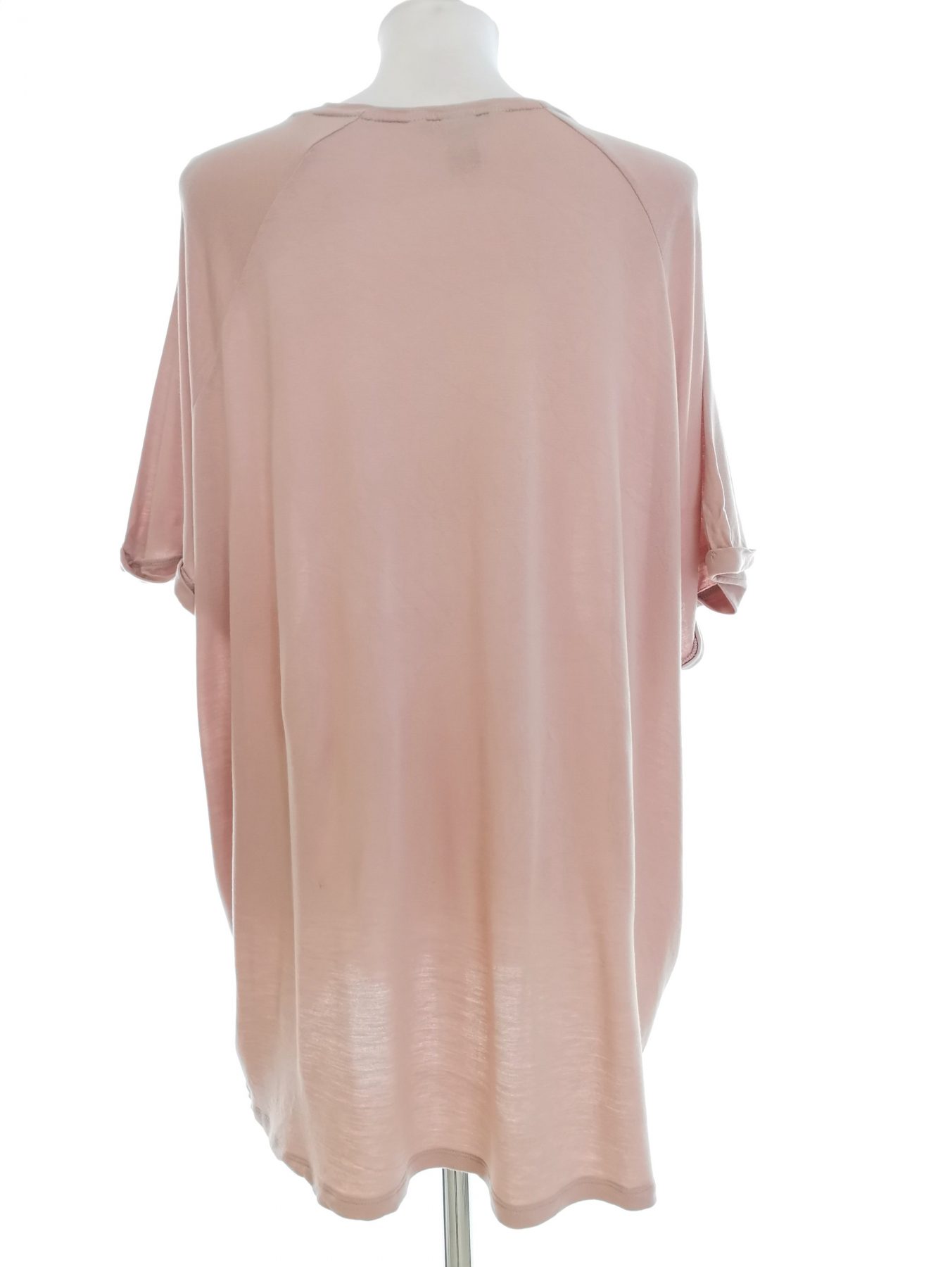 H&m Stl 3XL Färg Pudrig Rosa Rund urringning Tunika blus Kortärmad Material Viskos 100%