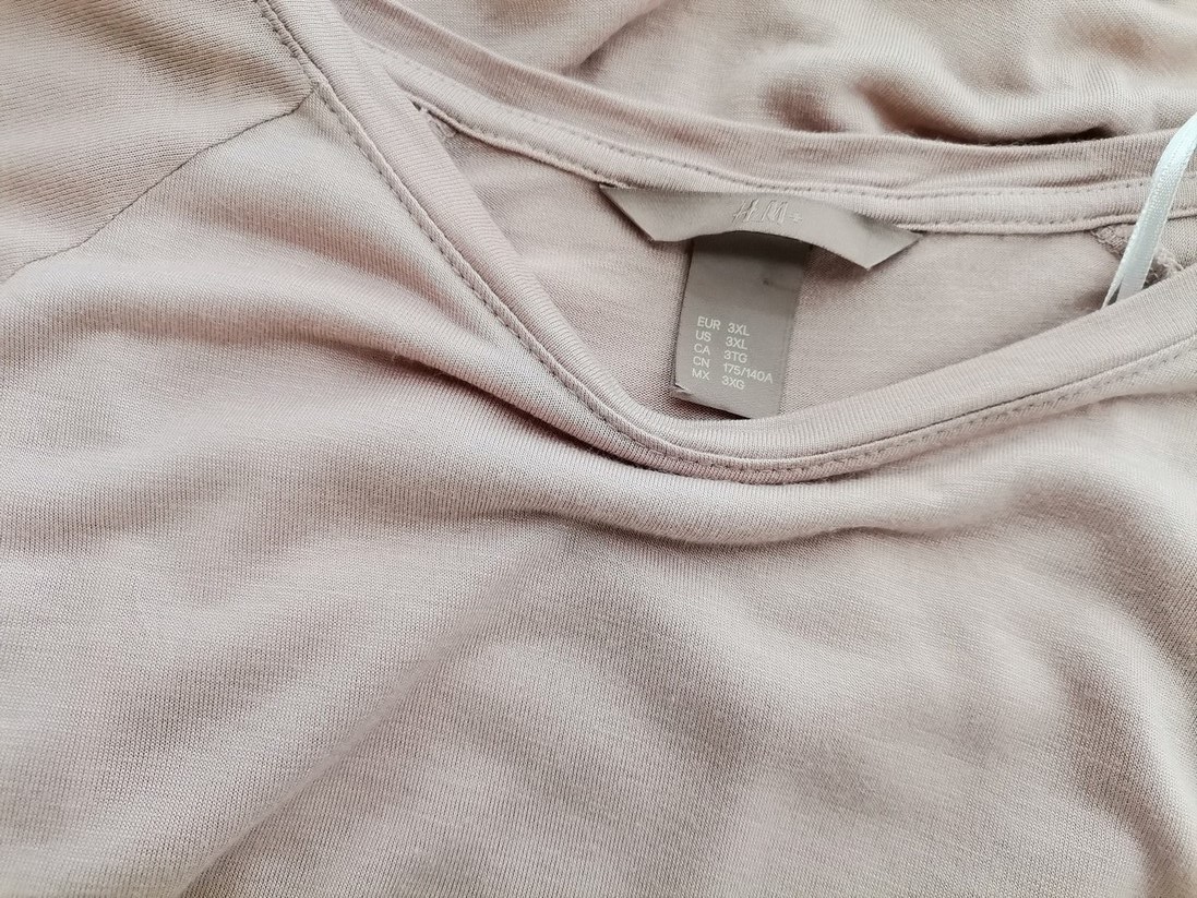 H&m Stl 3XL Färg Pudrig Rosa Rund urringning Tunika blus Kortärmad Material Viskos 100%