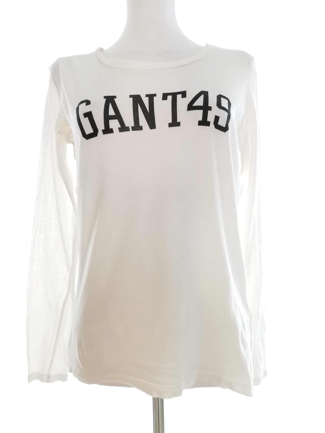 Gant Stl XS Färg Vit Rund urringning Blus Långärmad Material Bomull 100%