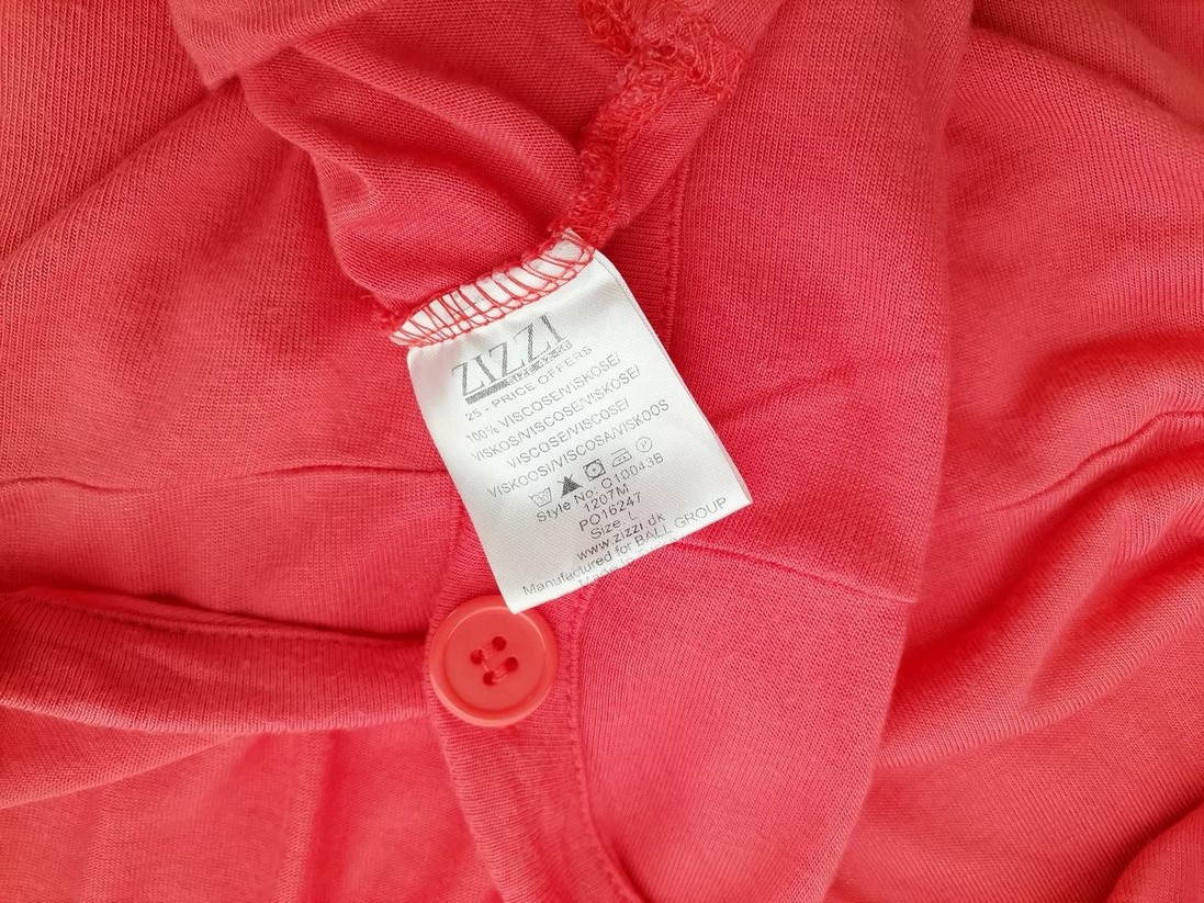 Zizzi Stl L Färg Rosa V-ringning Knäppt Tunika Blus Långärmad Material Viskos 100%