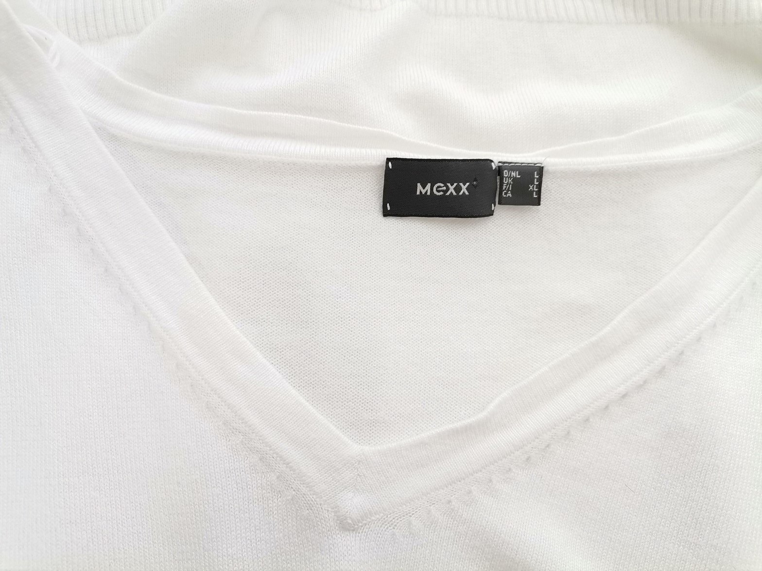 Mexx Stl L Färg Vit V-ringning Blus Kortärmad Material Viskos