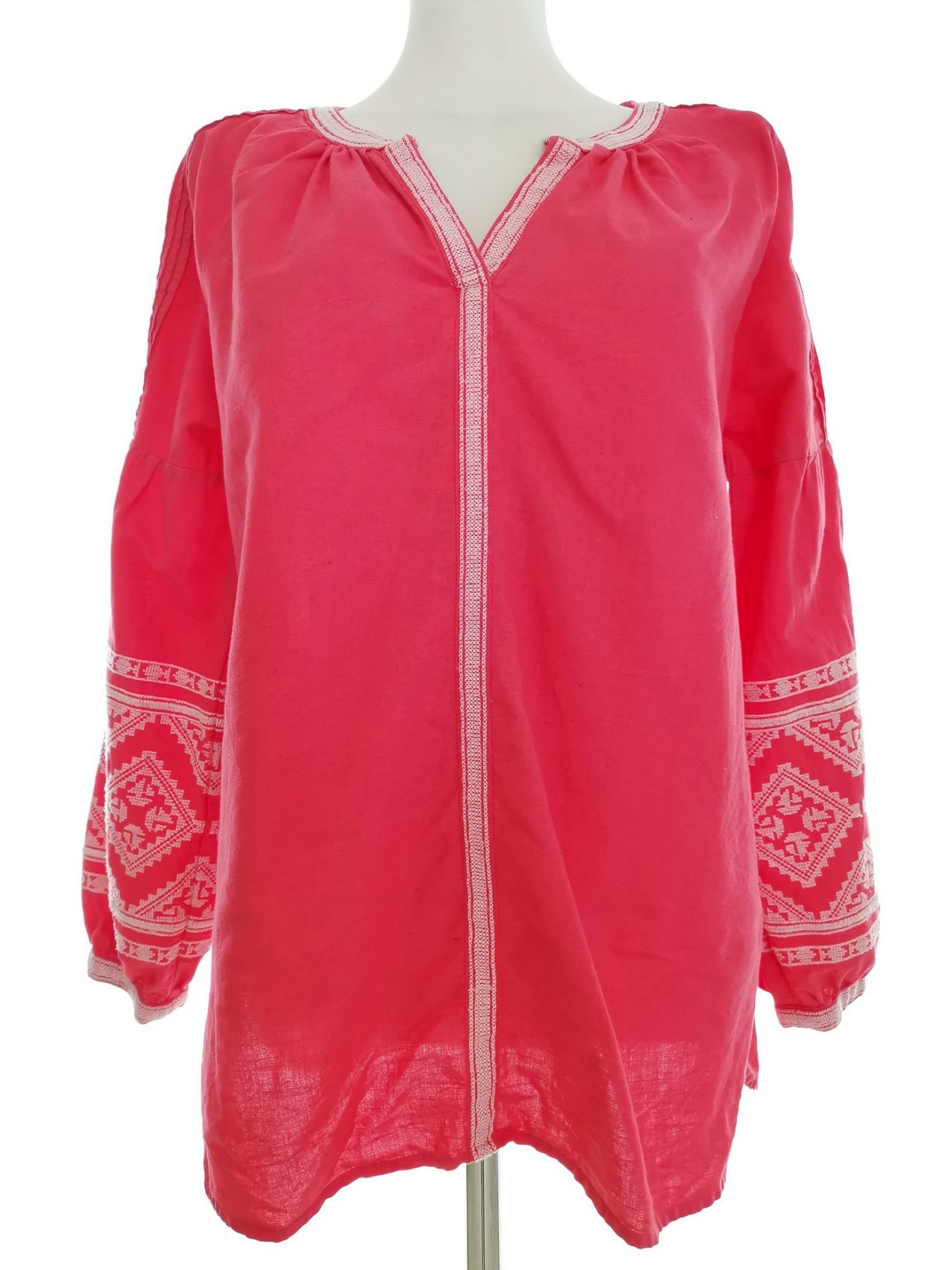 Joules Stl 14 (42) Färg Rosa Split Crew Neck Blus Långärmad Material Bomull 100%