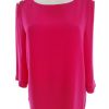 Gerard Darel Stl 36 Färg Fuchsia Båtringning Blus ärm 3/4