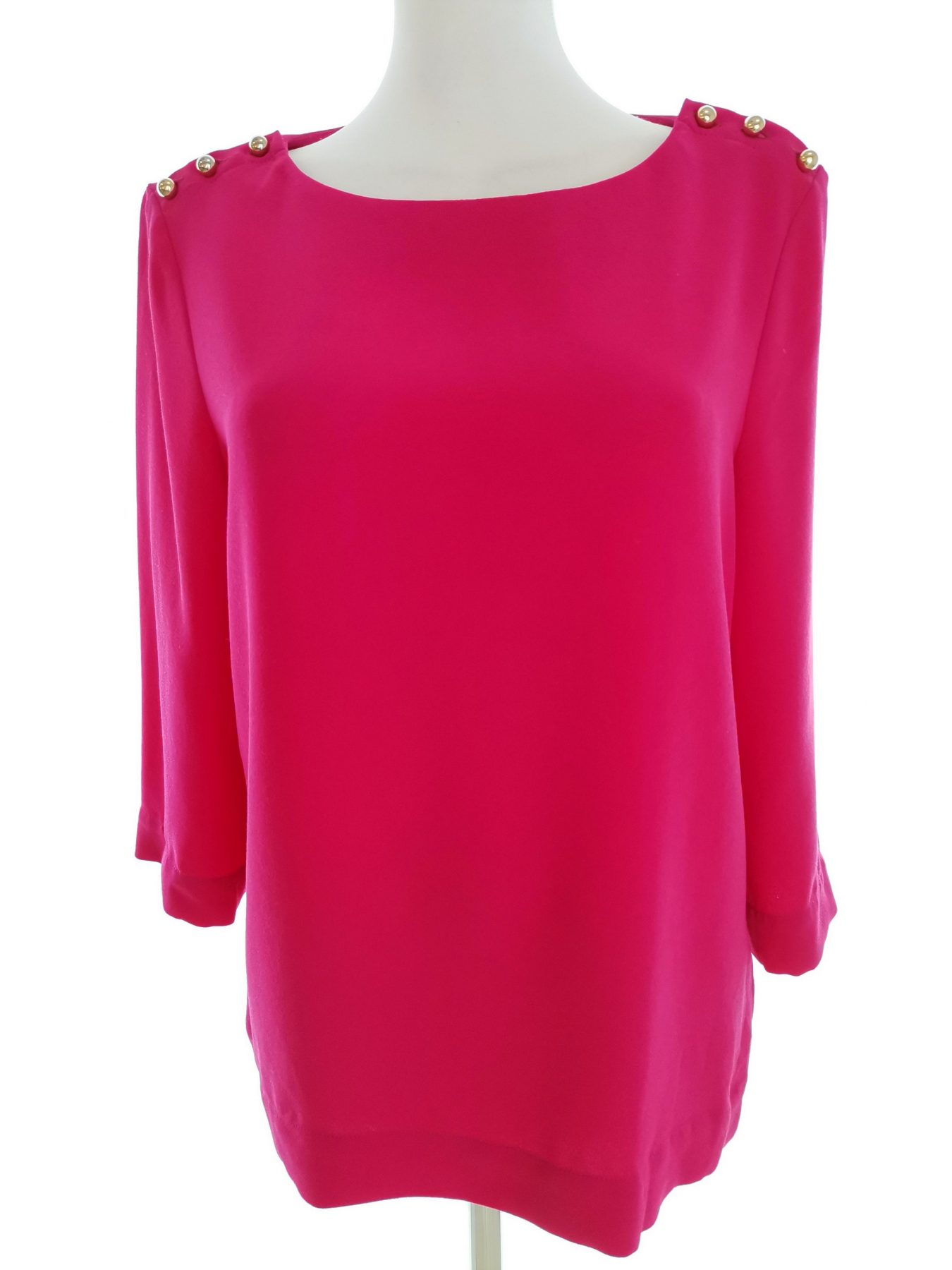 Gerard Darel Stl 36 Färg Fuchsia Båtringning Blus ärm 3/4