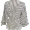 Lauren ralph lauren Stl M Färg Vit Ränder V-ringning Omlott Blus ärm 3/4 Material Bomull 100%