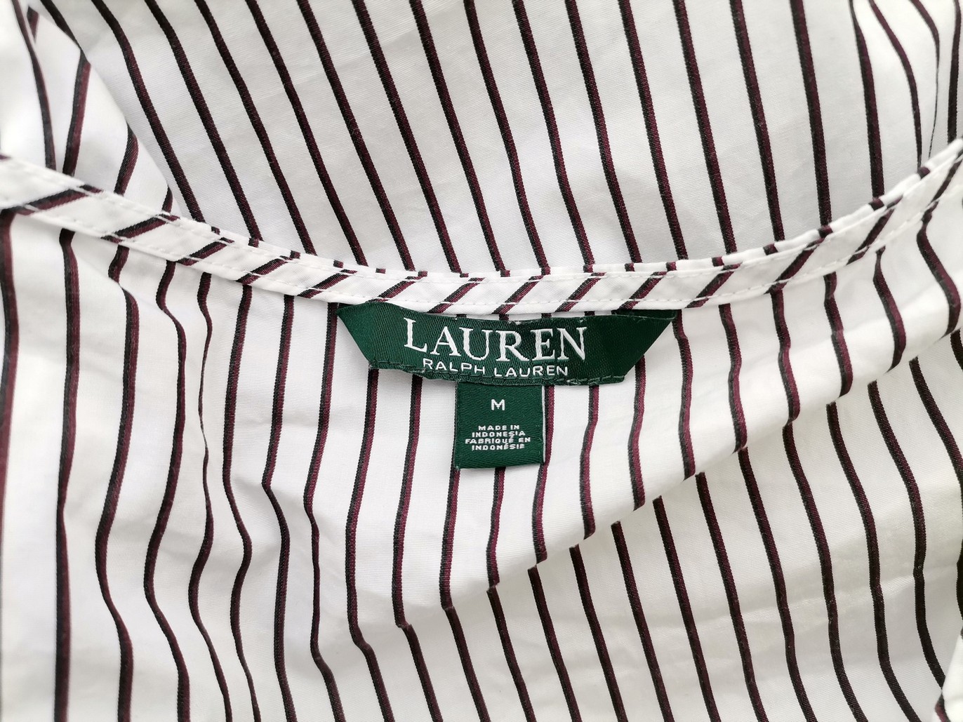 Lauren ralph lauren Stl M Färg Vit Ränder V-ringning Omlott Blus ärm 3/4 Material Bomull 100%