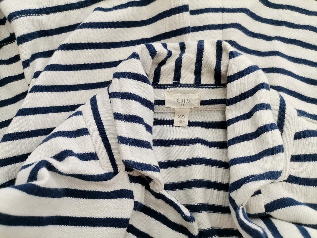 J.Crew Stl XS Färg Vit Ränder Krage Kavaj med knappar Långärmad Material Bomull 100%