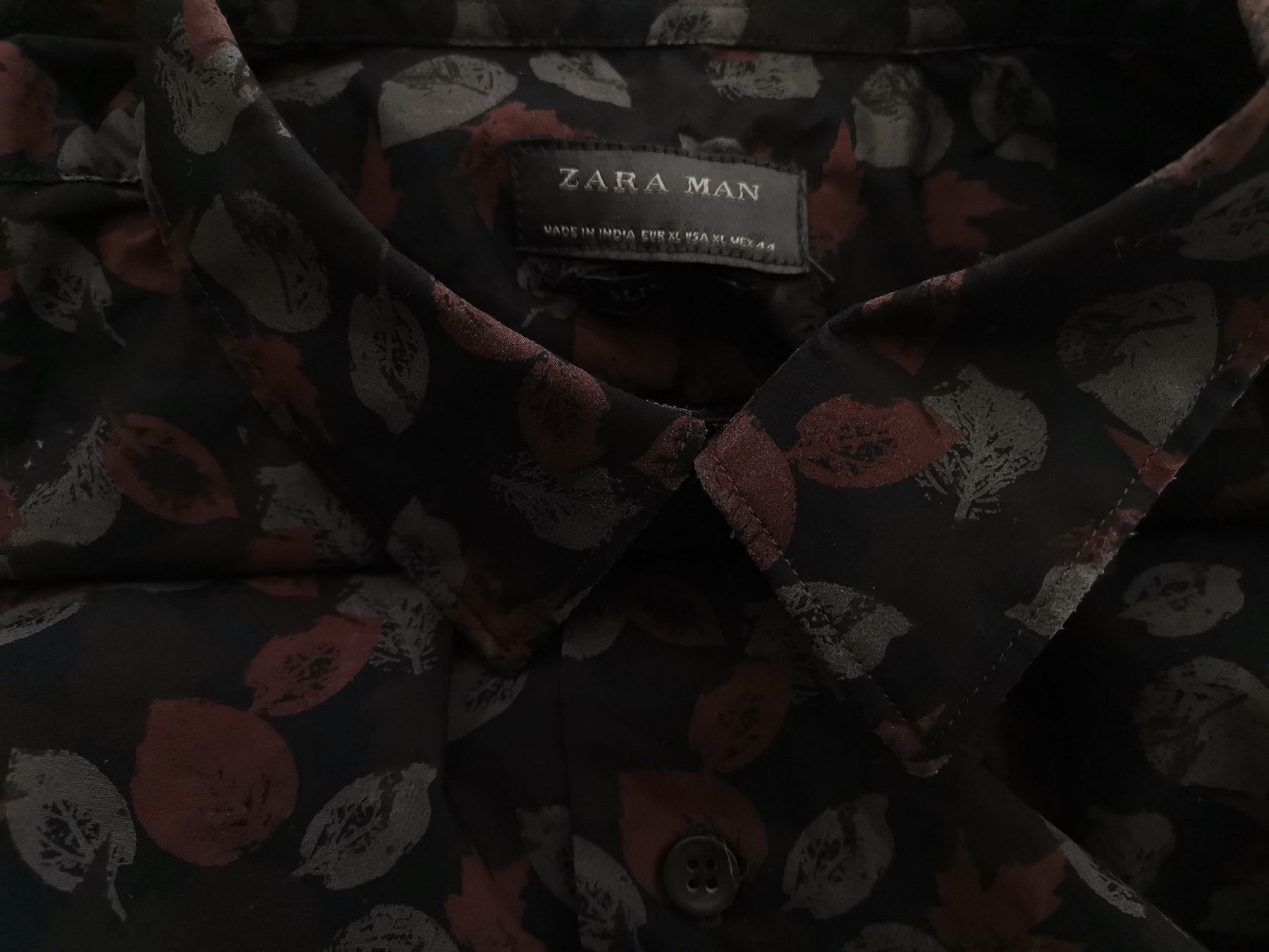 Zara Stl XL Färg Svart Krage Herr skjorta, casual Långärmad Material Bomull 100%